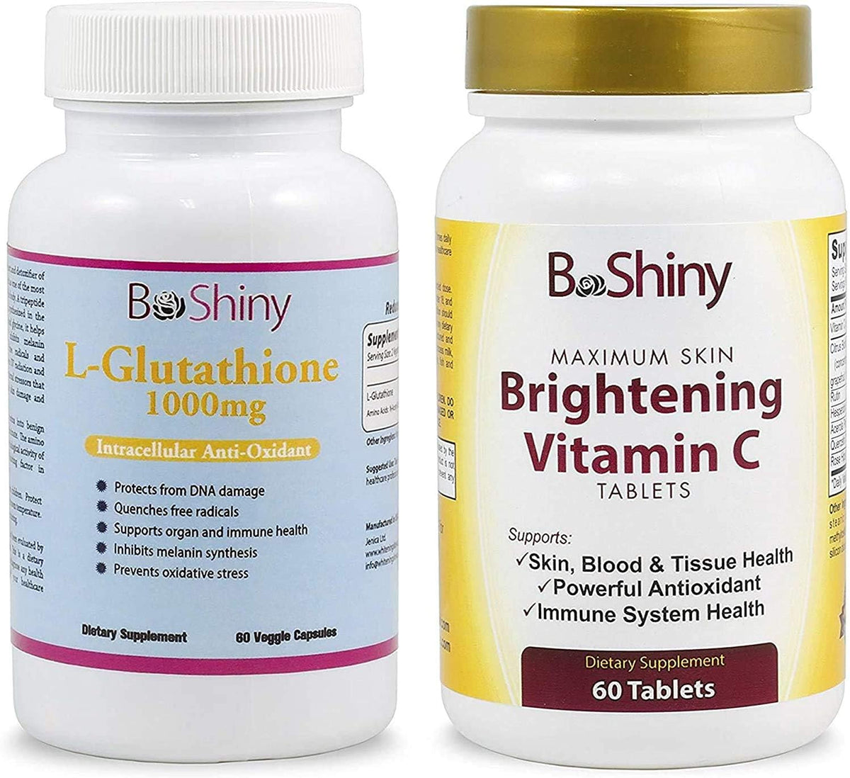 BeShiny Skin Whitening Pills Set Glutathione Vitamin C